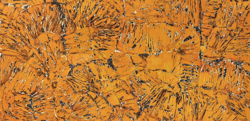 [Orange90x45ART+3] ORANGE Acrylique et Papier Brûlé ART+3